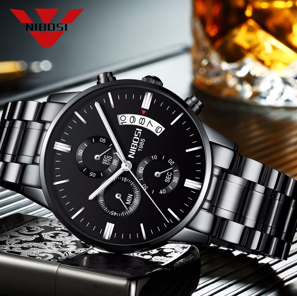 Luxury Watch Top 10 - Đồng Hồ Nam NIBOSI Thép Không