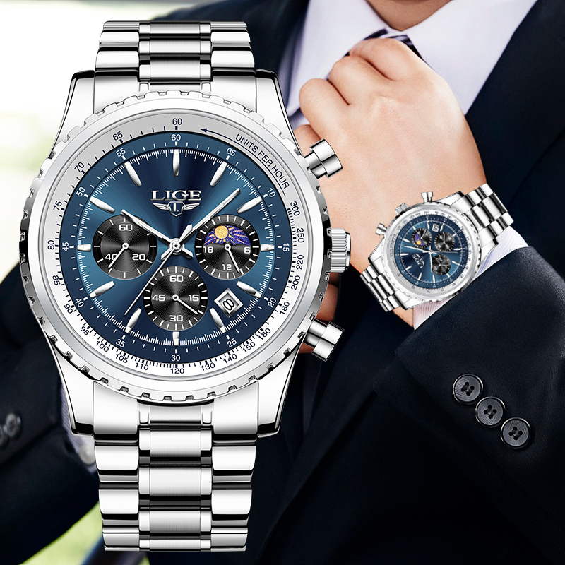 LIGE Brand Luxury Quartz Man W - đánh giá và giá Luxury Watch Maker