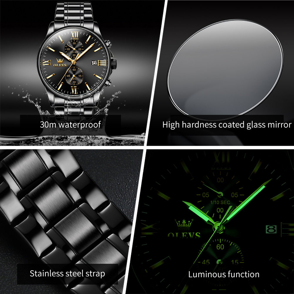 OLEVS 2886 Classic Black Quart - đánh giá và giá Luxury Watch Maker
