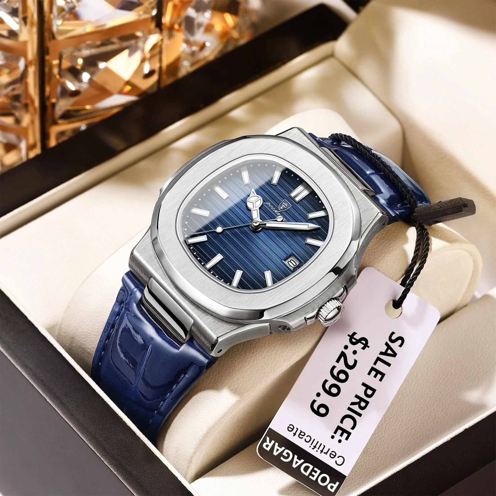 POEDAGAR Top Luxury Square Man - đánh giá và giá Luxury Watch Top 10