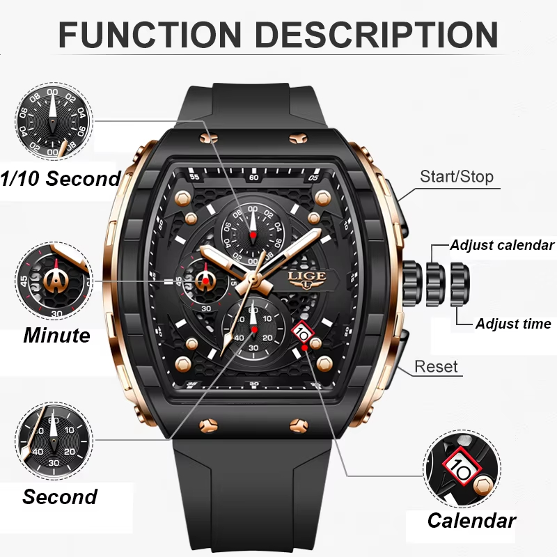 LIGE Top Brand Luxury Men Watc - đánh giá và giá Luxury Watch Maker