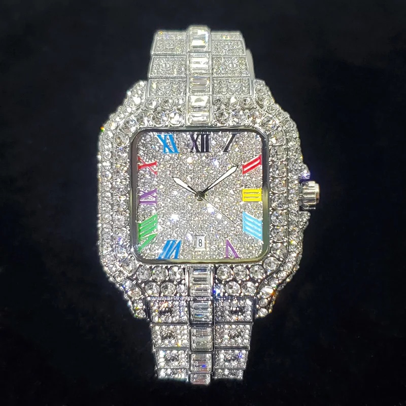 New Luxury Iced‑Out Square Qua - đánh giá và giá Luxury Watch Iceberg